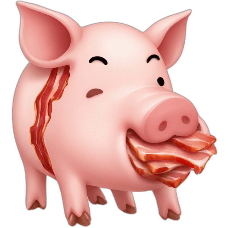 pig sliced and bacon inside emoji