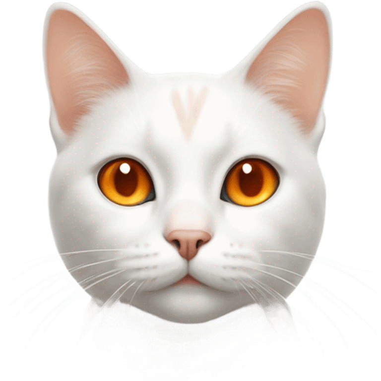 White cat with a tiny bit of orange on its body  emoji