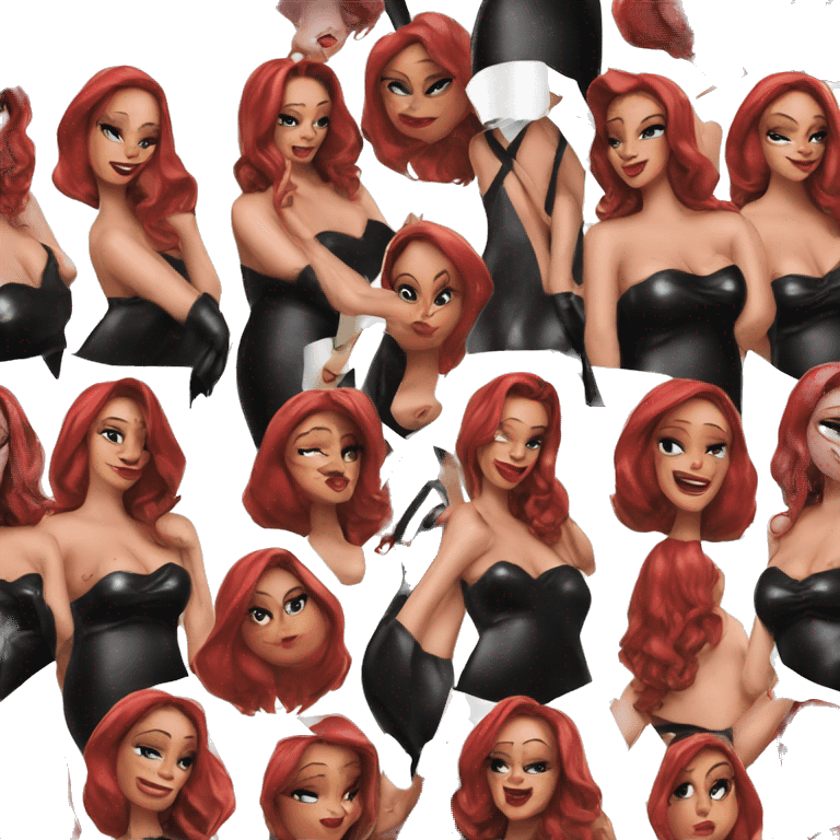 Jessica rabbit in black latex dress emoji