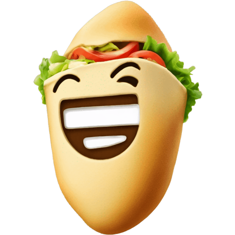 shaped shawarma with a smile emoji