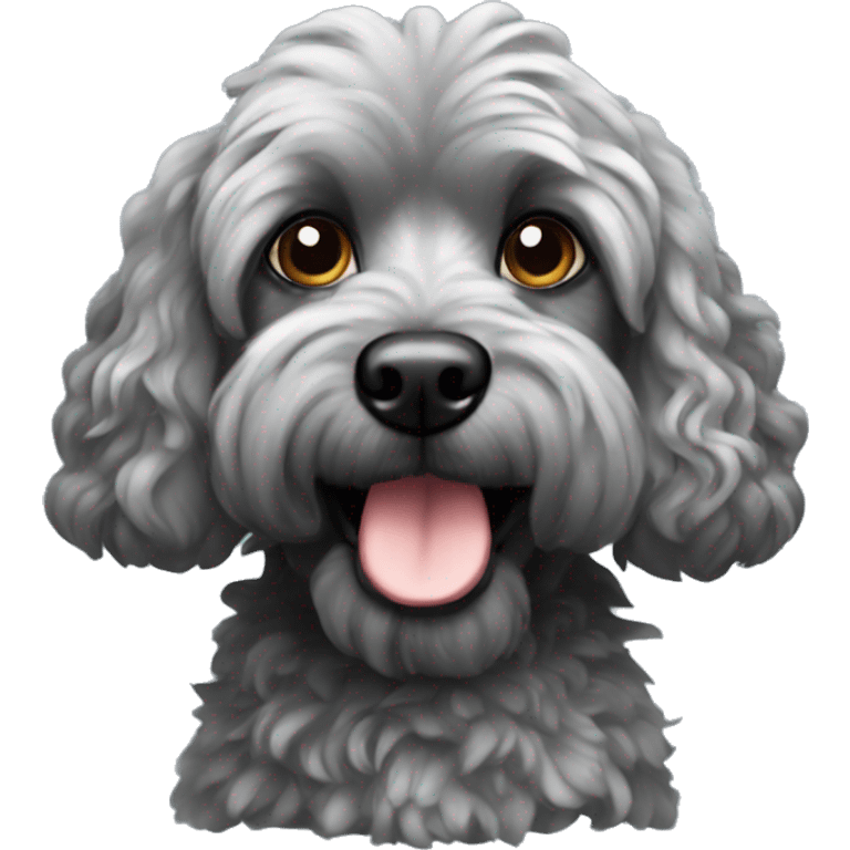 Black-Cockapoo with hair frack emoji