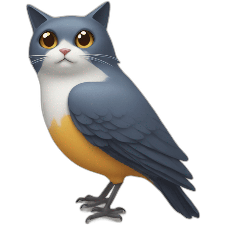 Bird with cat head emoji