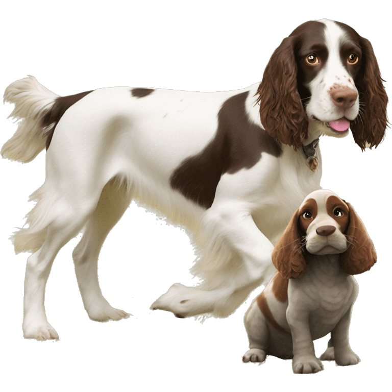 Springer spaniel with horse field tortoise  emoji