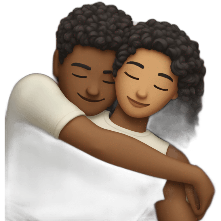 Two people hugging lying down emoji