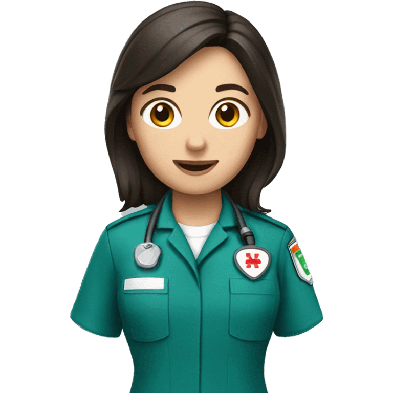 Brunette paramedic emoji