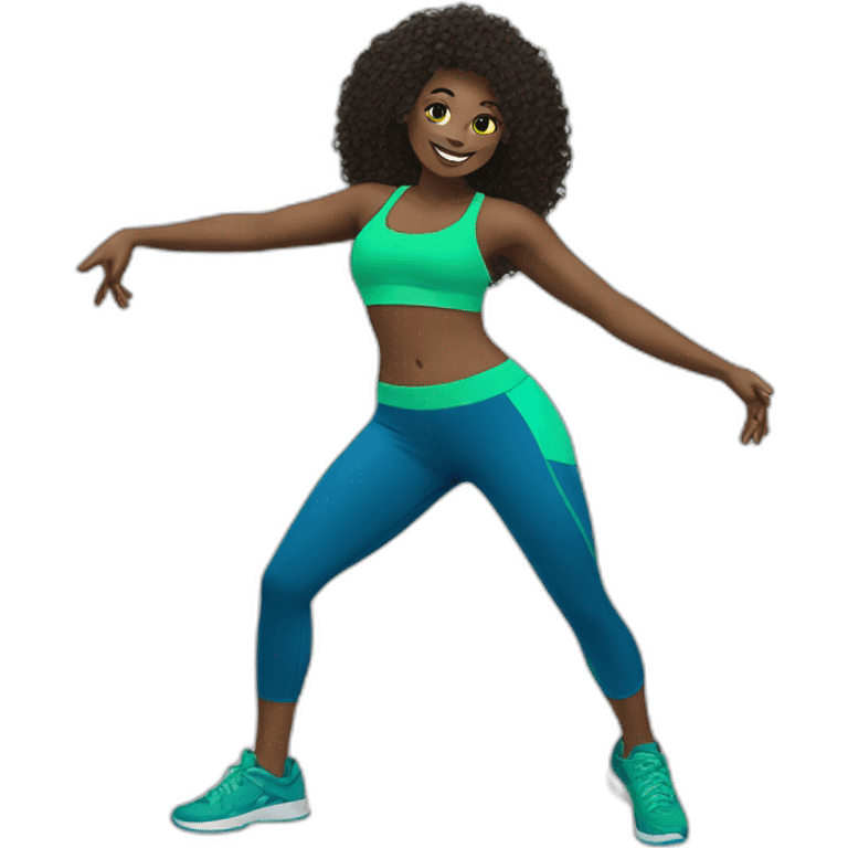 zumba green blue emoji