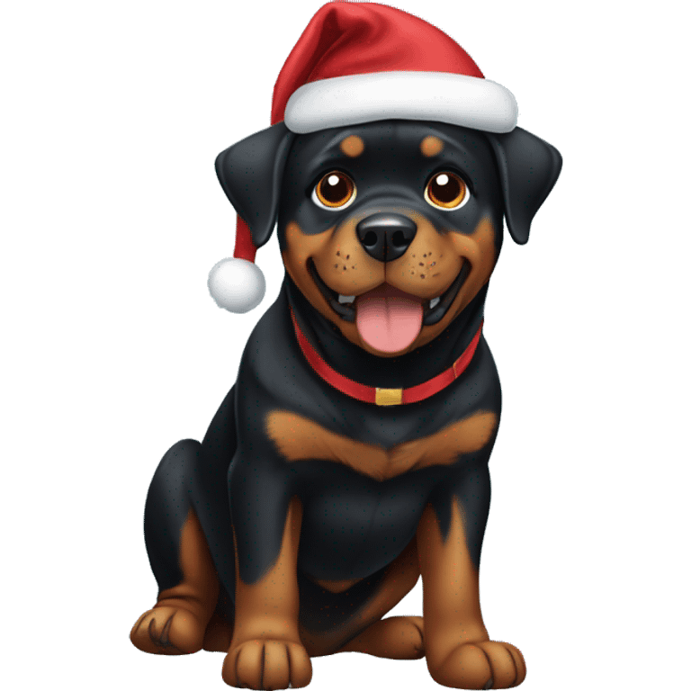 Rottweiler in christmas  emoji