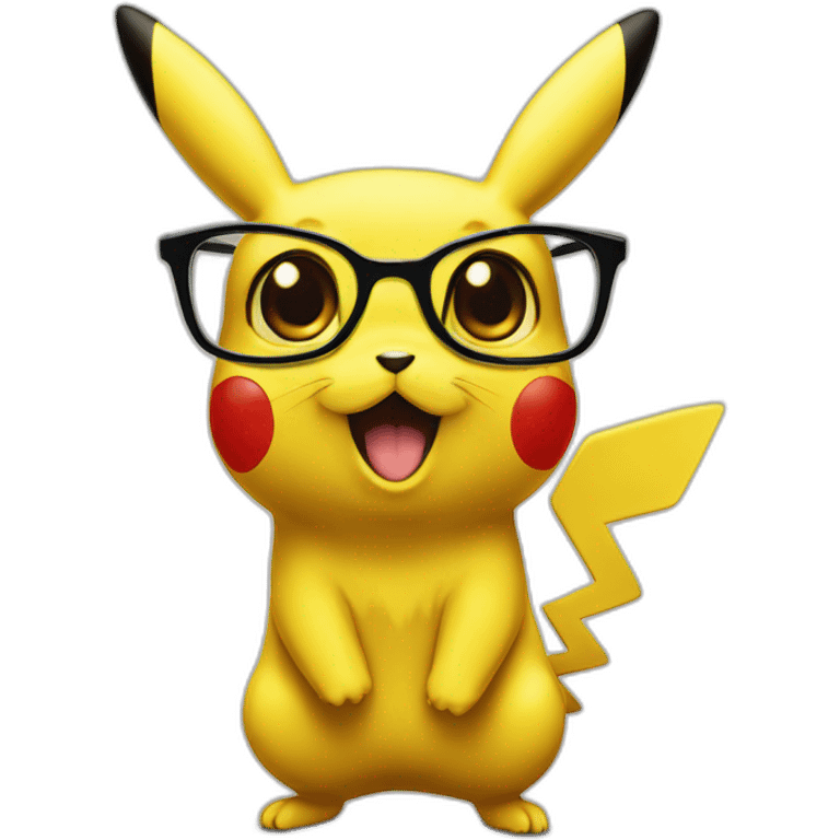 Pikachu avec des lunettes emoji