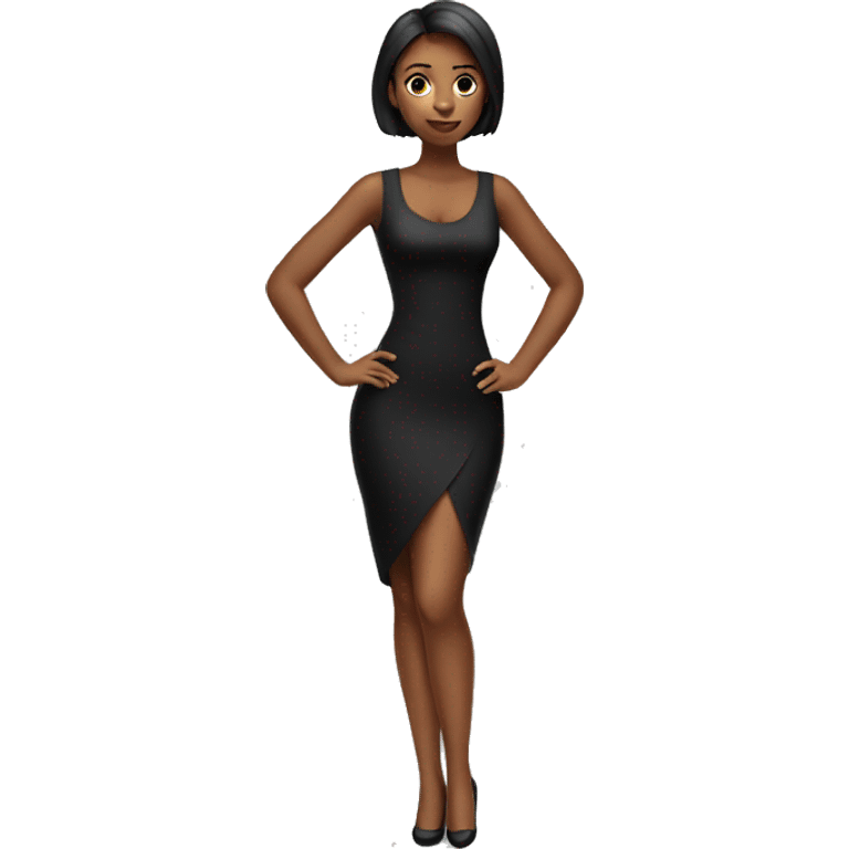 girl with smooth red tail in black tight dress emoji