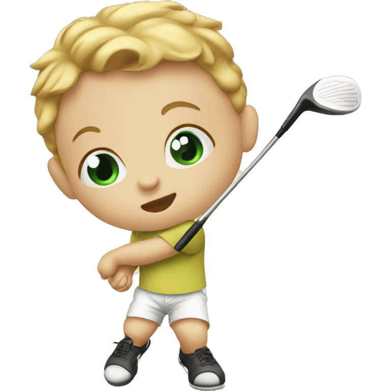 Baby swinging golf club emoji