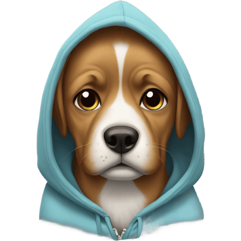 Dog wearing a hoodie emoji