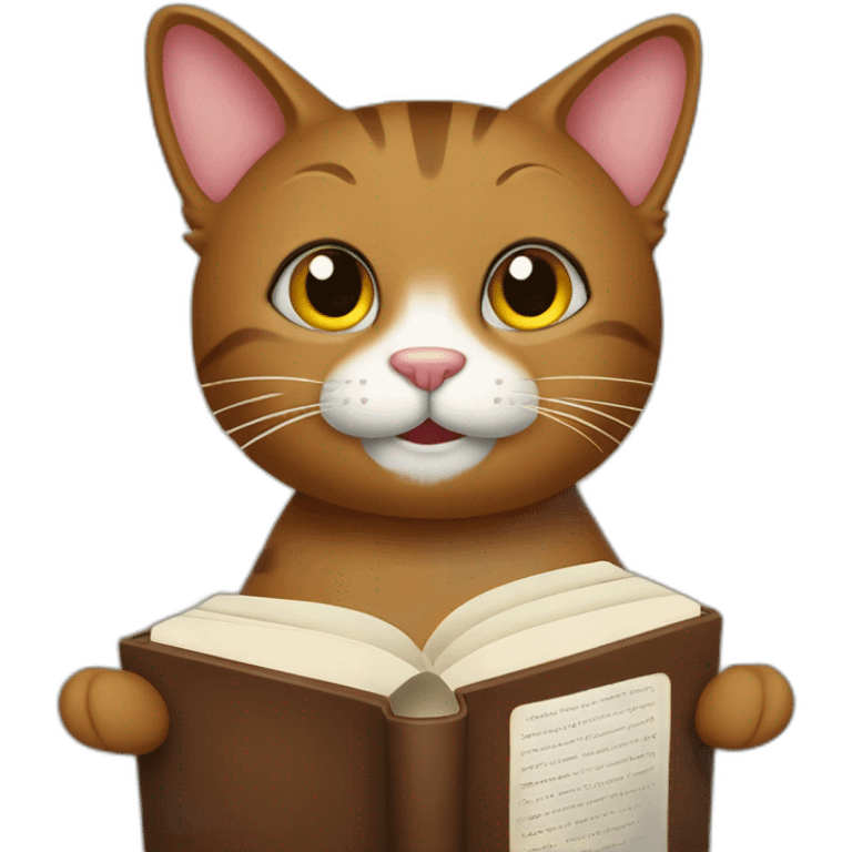 brown cat with soaped bibles emoji