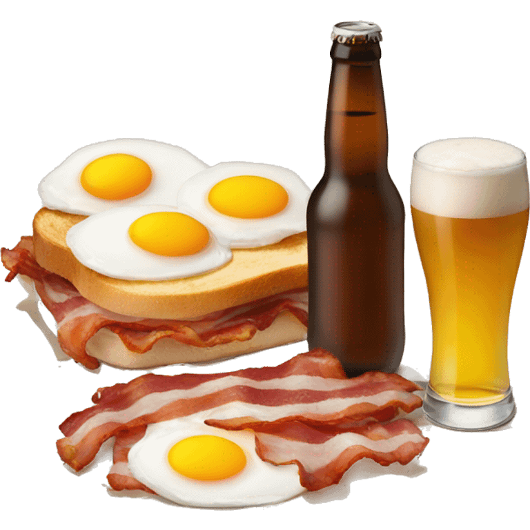 beer and bacon and eggs emoji