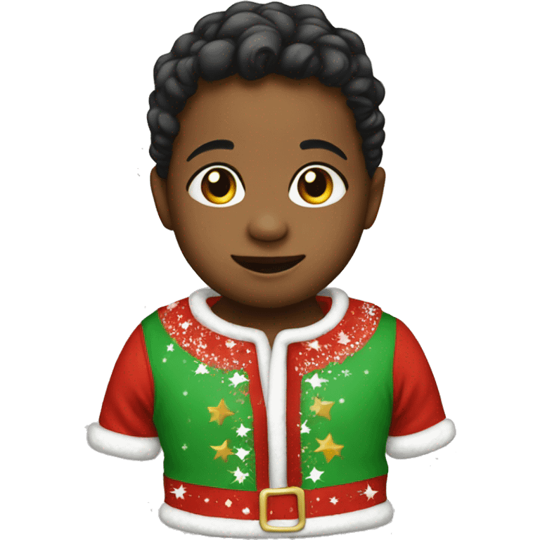 baby wearing a christmas outfit  emoji