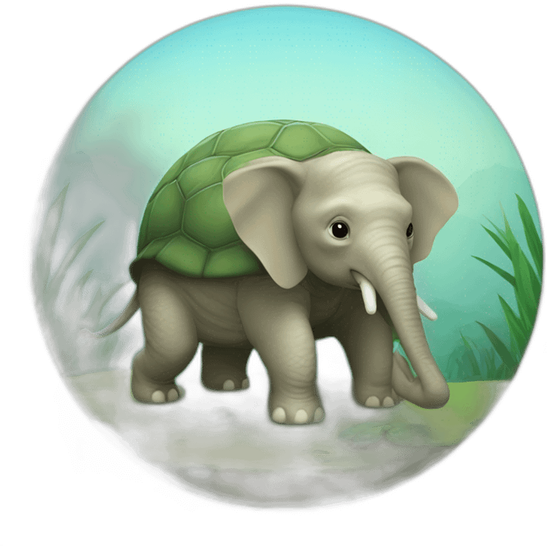 Tortue sur éléphant emoji