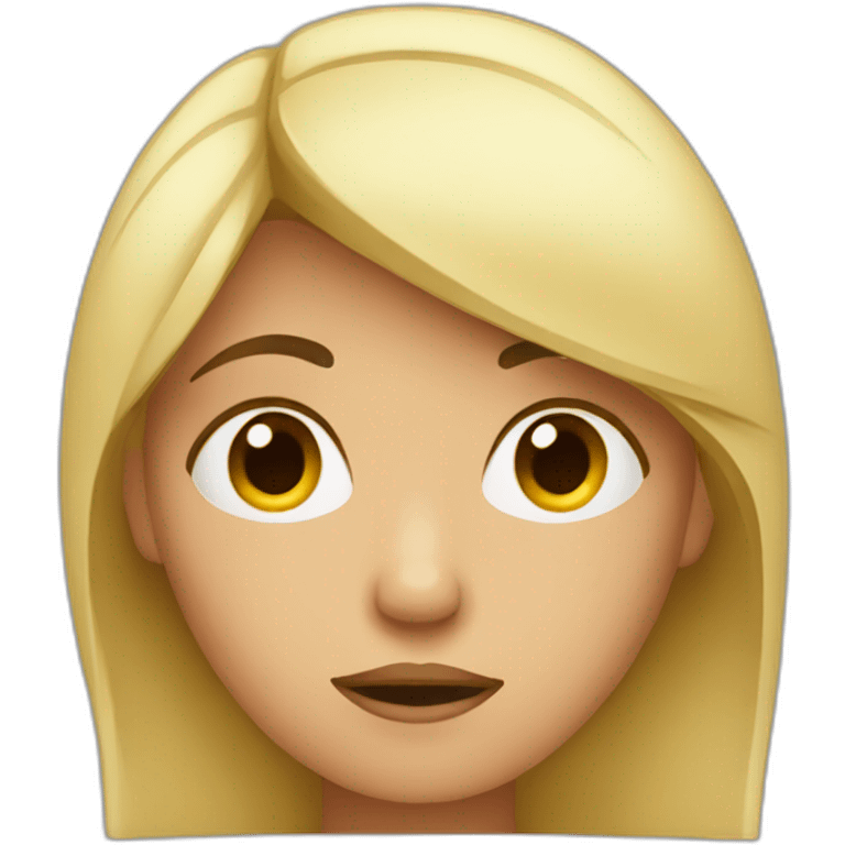 female looking stressed emoji