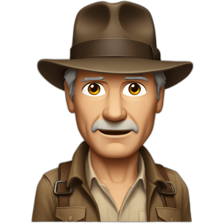 A TOK emoji of Harrison Ford as Indiana Jones. No patterns emoji