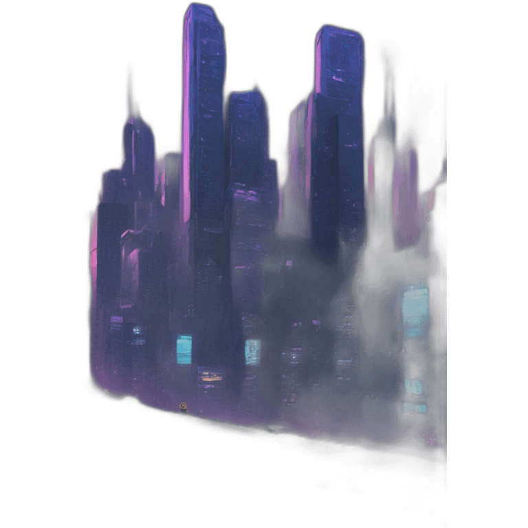 A cyberpunk city emoji