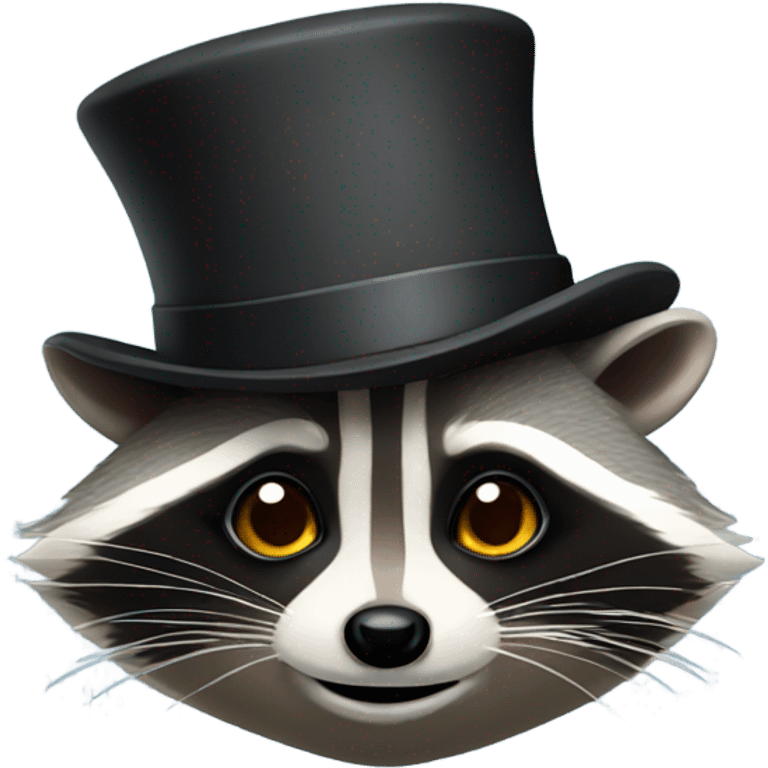 Raccoon with a top hat emoji