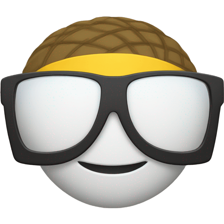 Beach volleyball player with upside down glasses emoji