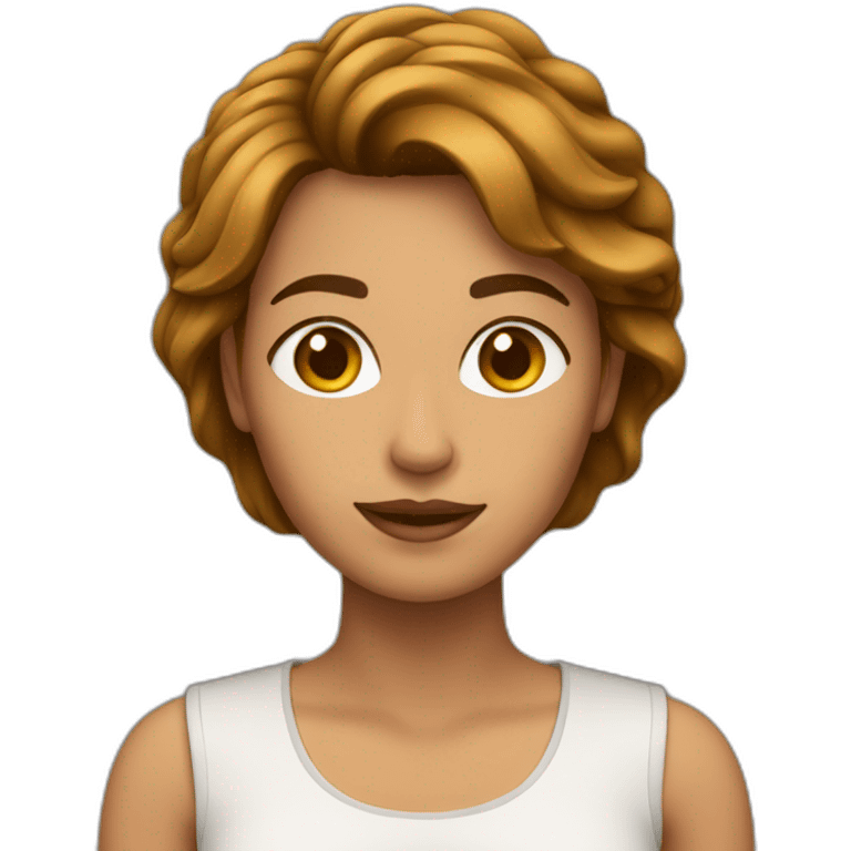 Mujer con pelo corto marrón emoji