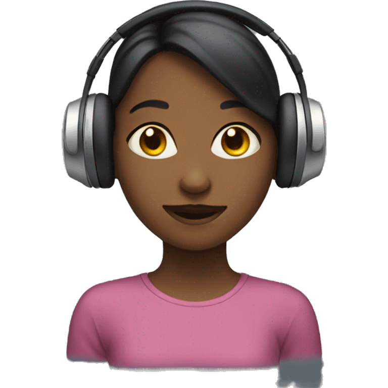 Girl with headphones  emoji