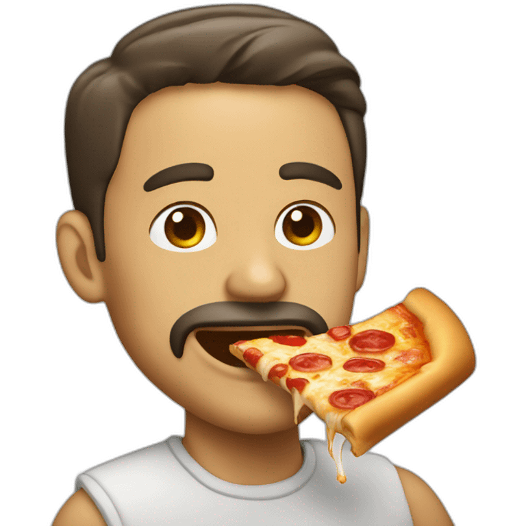 Man eating pizz emoji