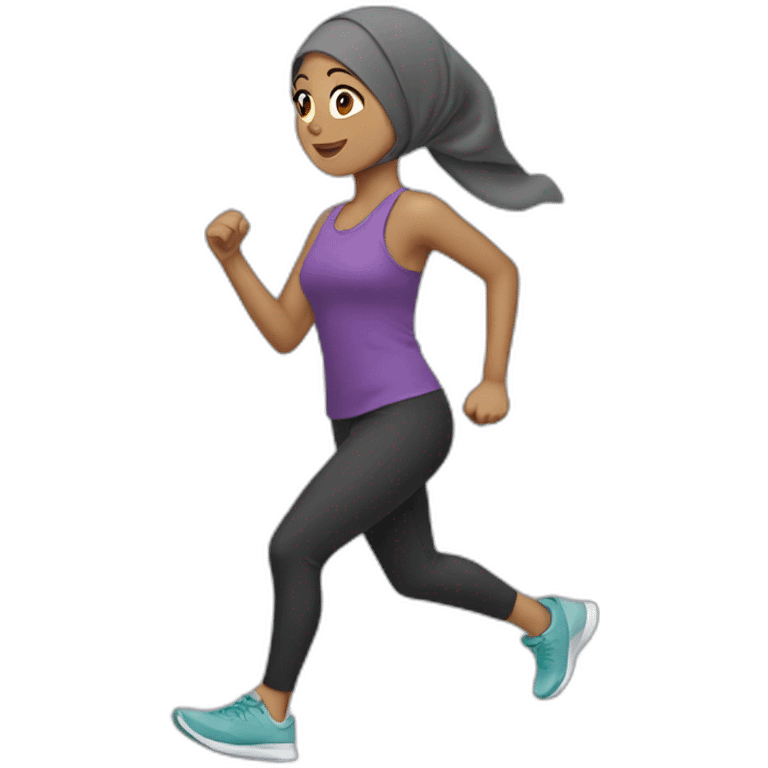 Girl hijab doing cardio emoji