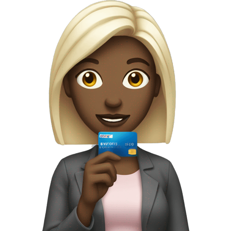 White women holding a Credit card  emoji