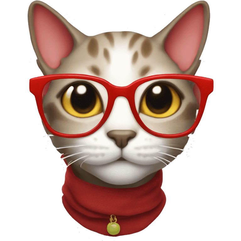 Dragon cat red glasses  emoji