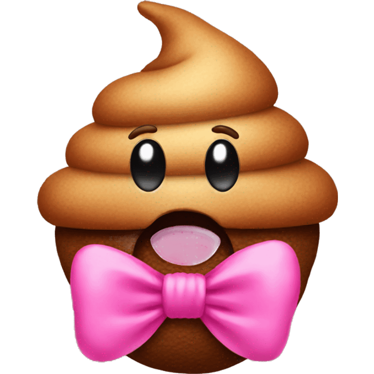 poop emoji with a pink bow emoji