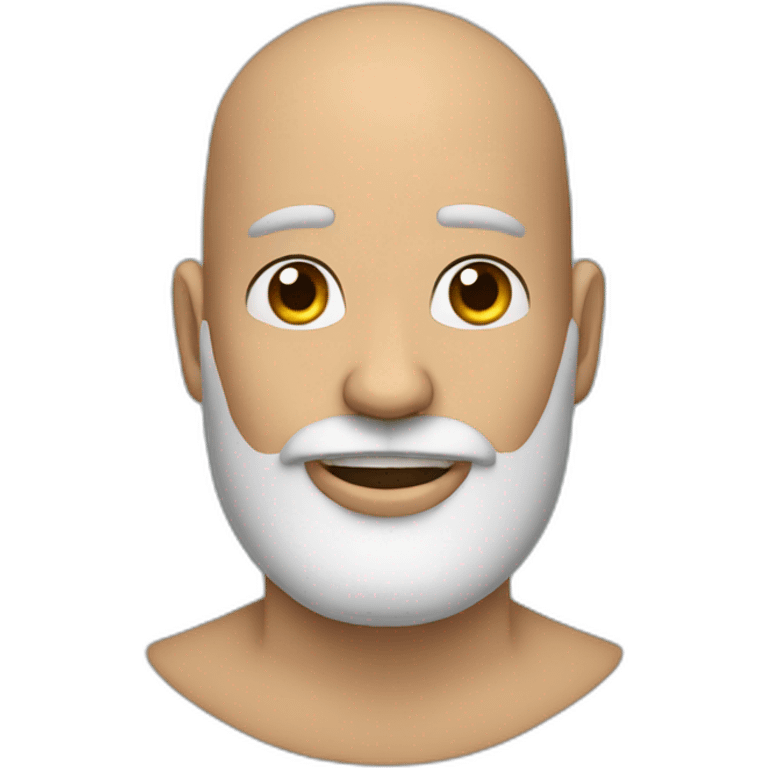  Man shaved head and black beard with crown emoji