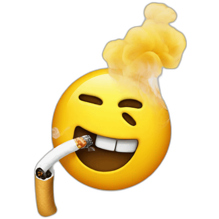 smoking smiley emoji