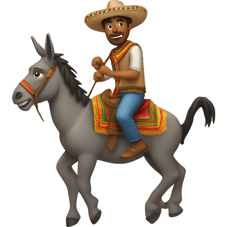 Mexican dude riding donkey emoji