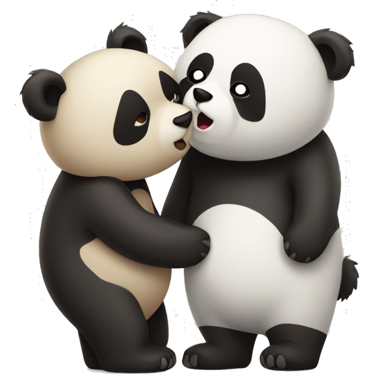 Bear and panda kiss emoji