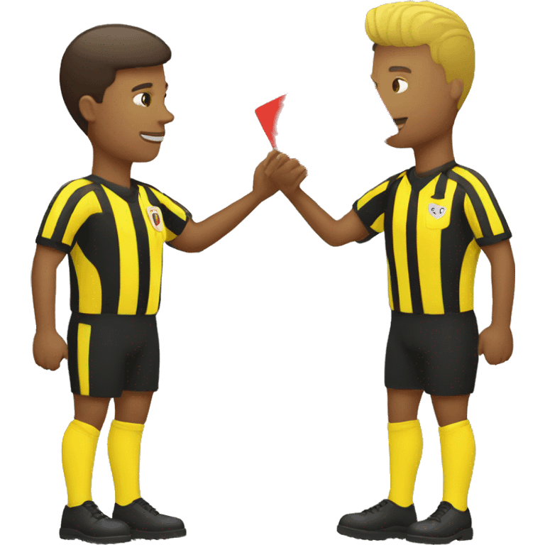 yellow referee giving a red card emoji