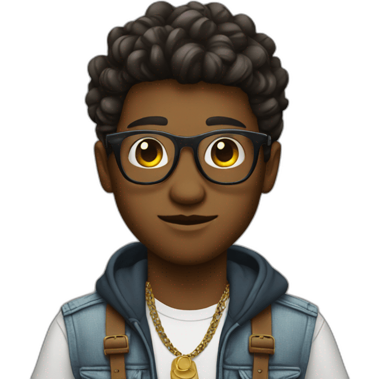 cool hipster boy with accessories emoji