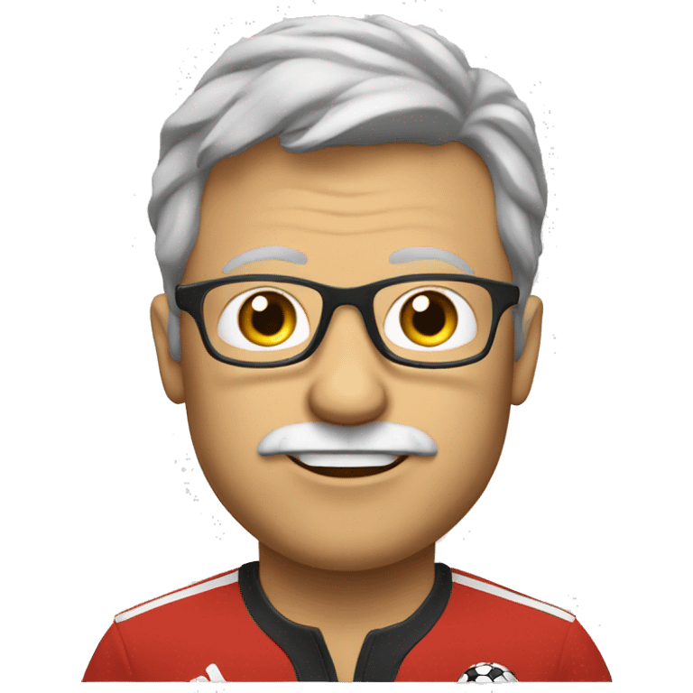 white soccer coach with eyeglasses holding a notebook emoji