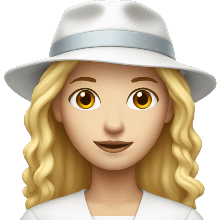 White skin female student with blond hair and with phd hat emoji