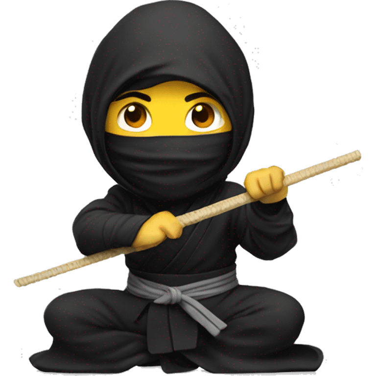 Ninja with noodle emoji