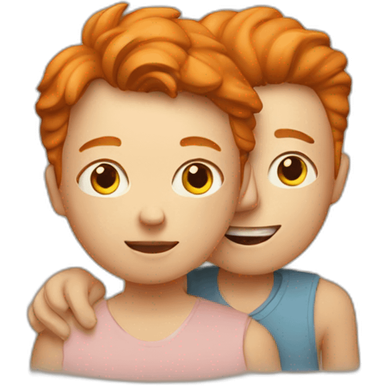 a ginger mother with his son emoji