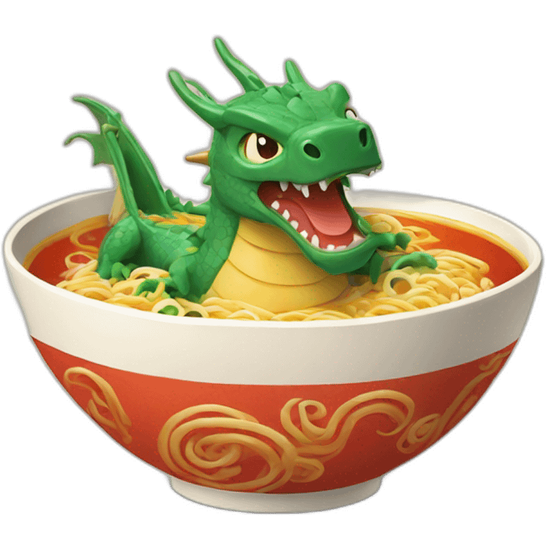 Dragon in ramen bowl emoji