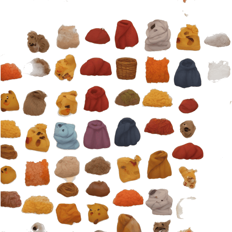 Create a bunch of autumn themed cozy blankets stopped atop of each other  emoji