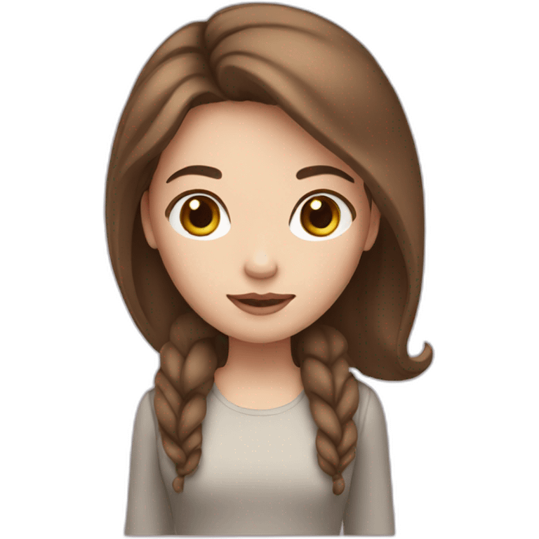 Girl with brown hair and white skin emoji