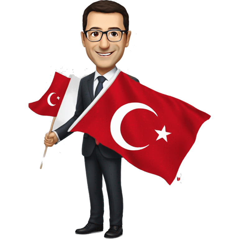 ekrem imamoglu hold turkish flag emoji