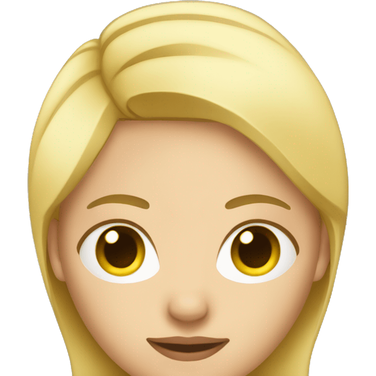 blonde woman with forehead  emoji