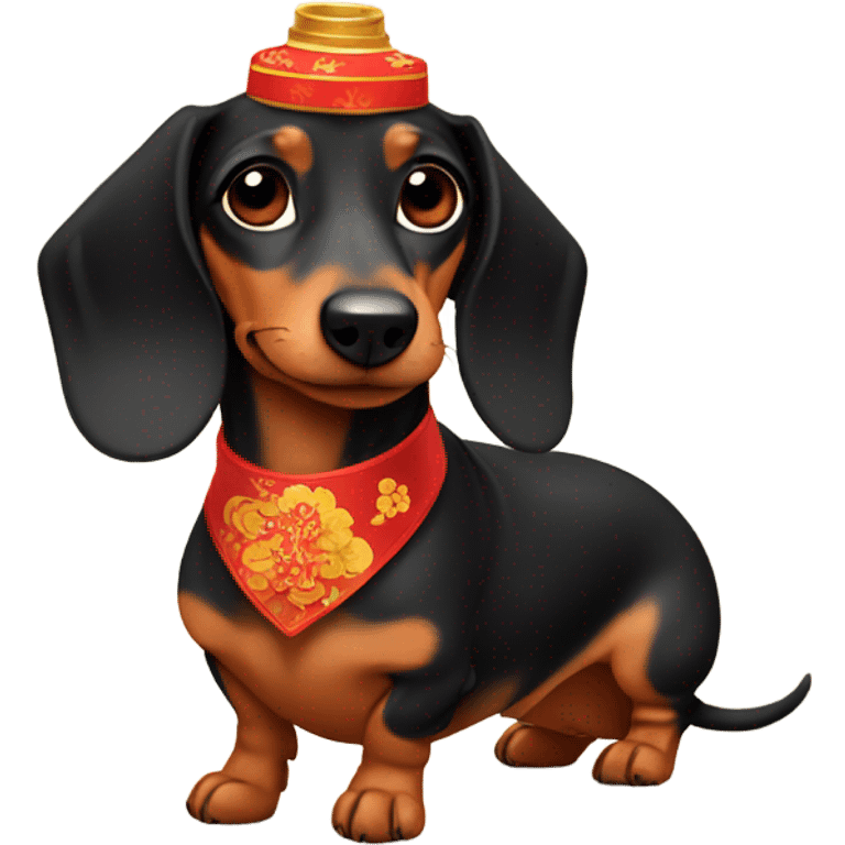 Dachshund with Chinese new year vibes  emoji