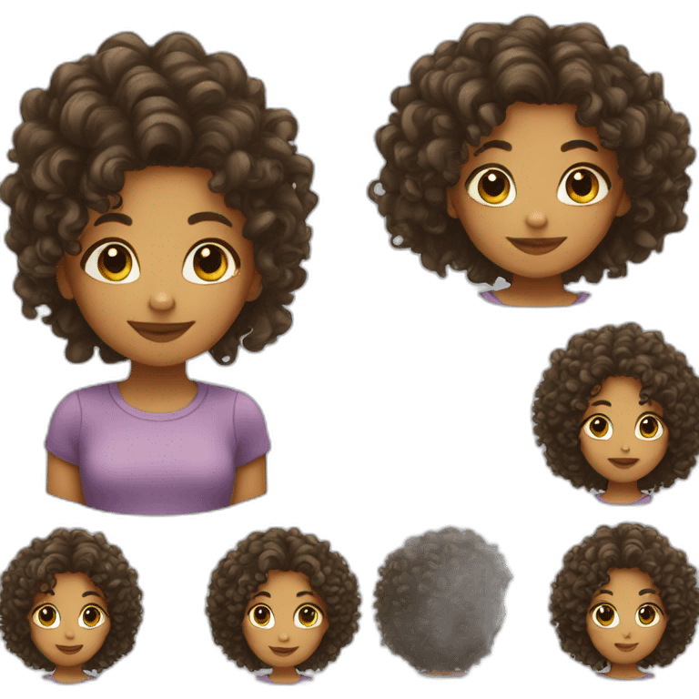 A girl with curly hair emoji