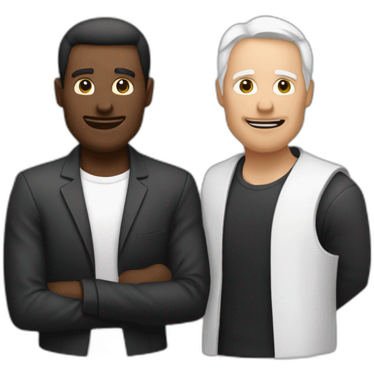 Un homme noir et un homme blanc qui ce serre la main emoji