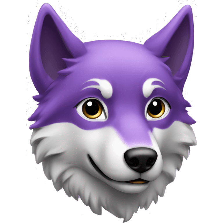 loup violet simple qui sourit ou qui dit merci emoji